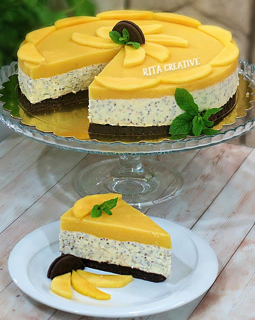 Sernik chia z mango Sernik mango z nasionami chia