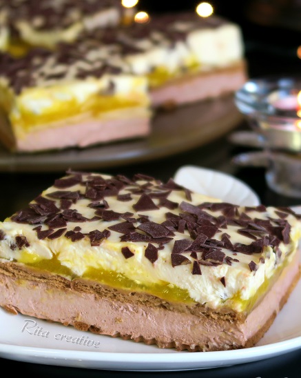 ciasto brzoskwiniowo kakaowe ciasto z musem brzoskwiniowym