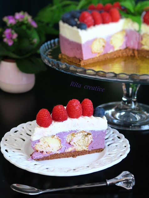 ciasto z borówkami amerykańskimi bez pieczenia ciasto 7 days z musem borówkowym