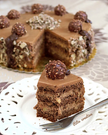 tort rocher tort czekoladowo orzechowy