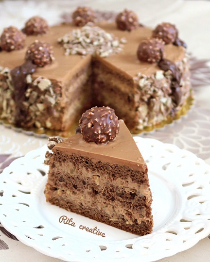 tort rocher tort orzechowo czekoladowy