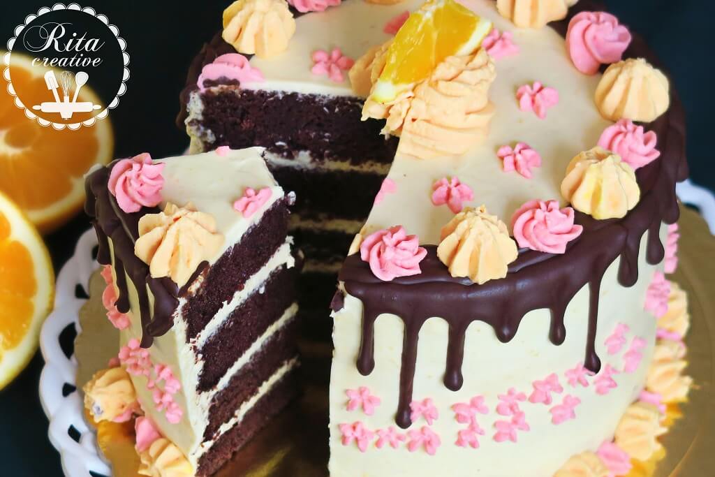 tort czekoladowo pomarańczowy