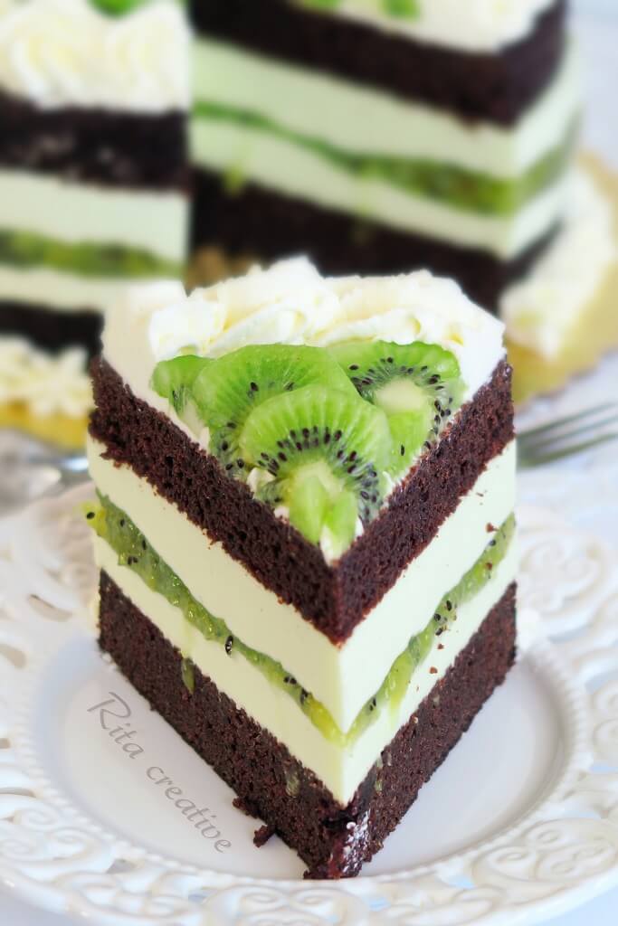 Tort z kiwi - Rita creative Tort czekoladowy z kiwi