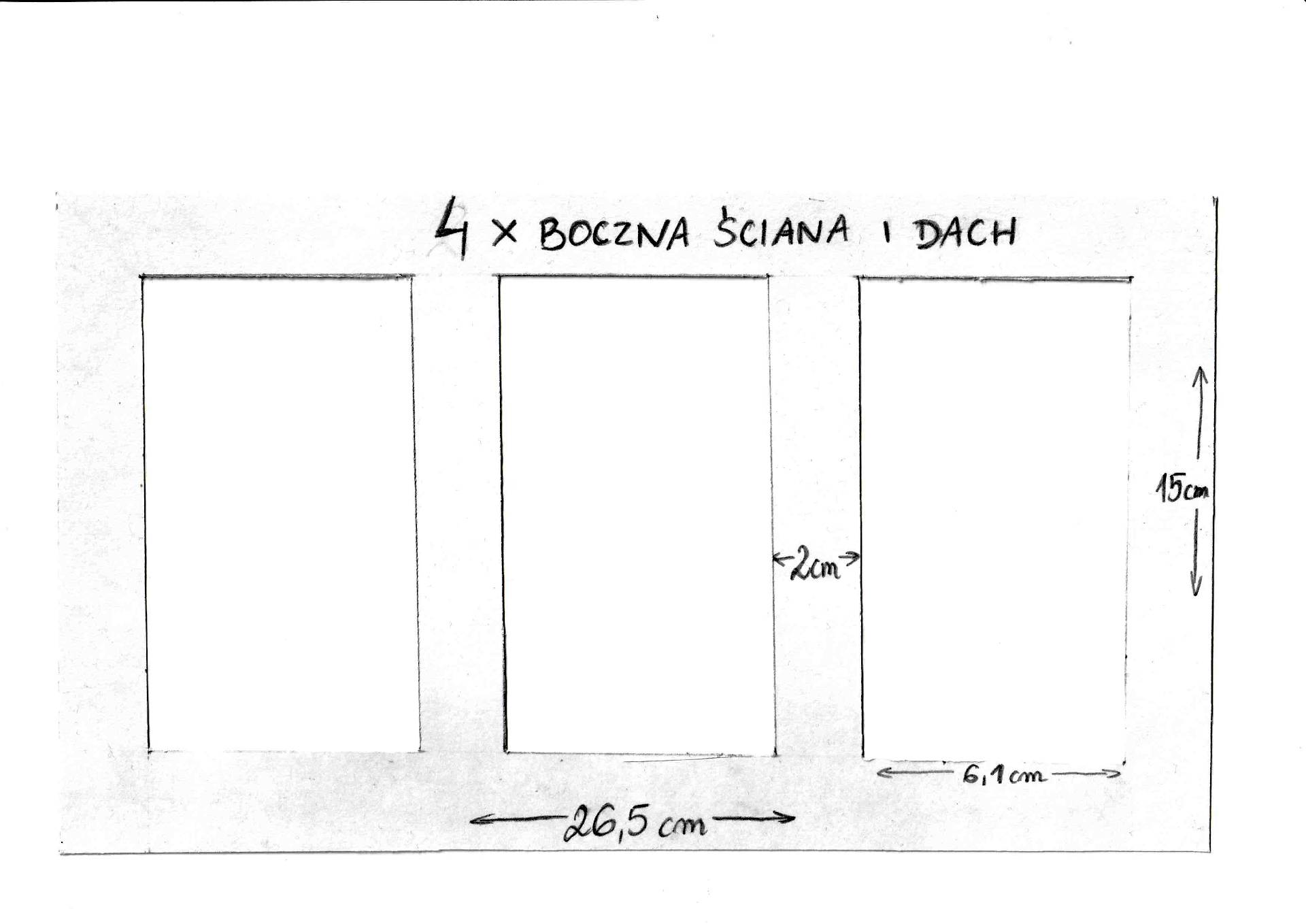 Szablon domku z piernika - boczne ściany i dach Szablon domku z piernika - boczne ściany i dach