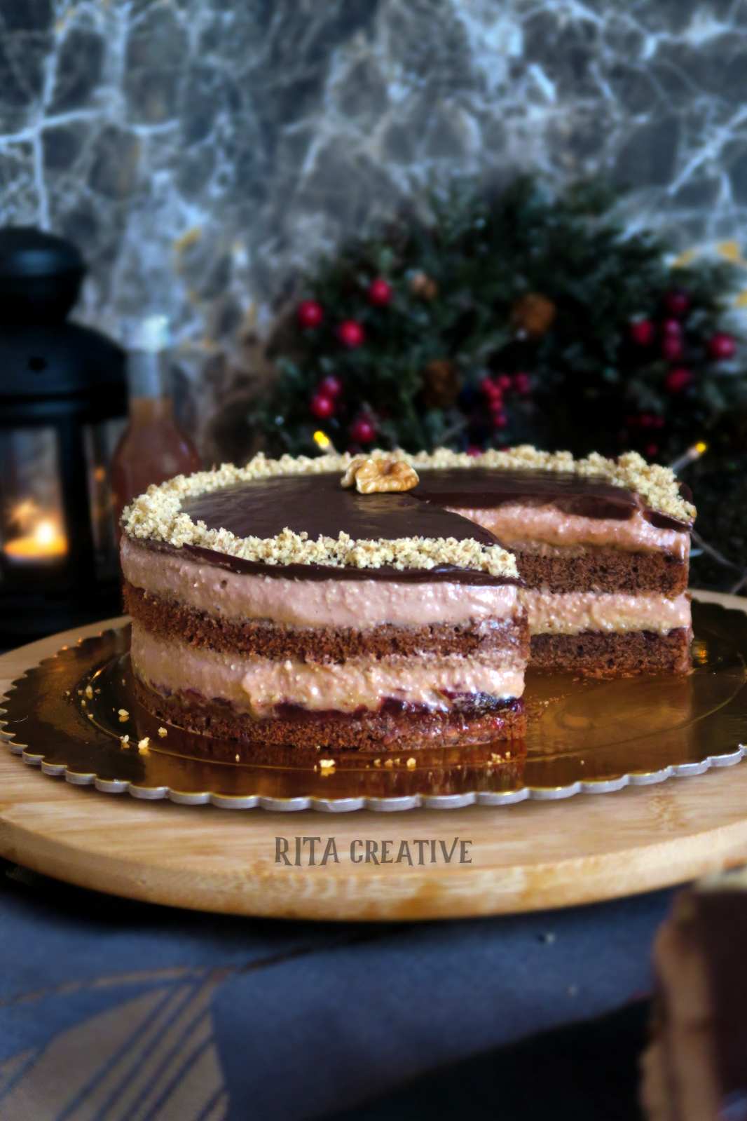 Torcik Pijany Izydor Orzechowy torcik z alkoholem.