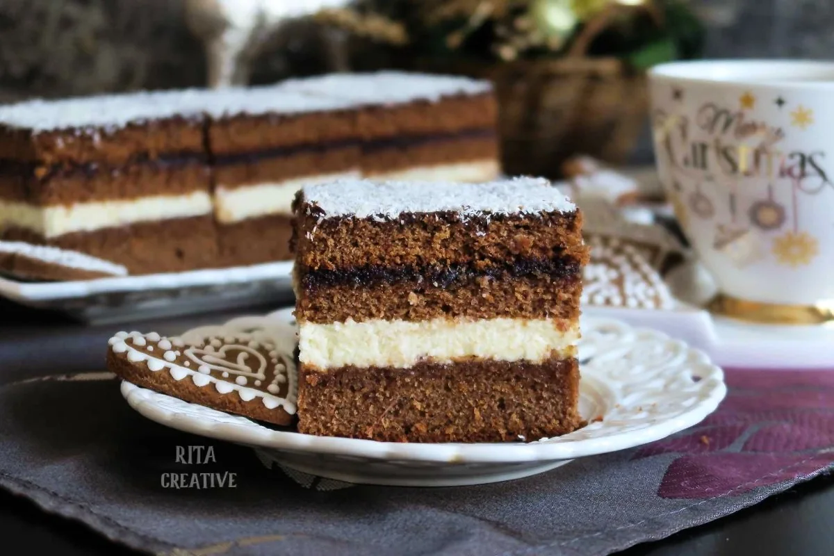 Piernik Herbaciany z kremem z kaszy manny. 