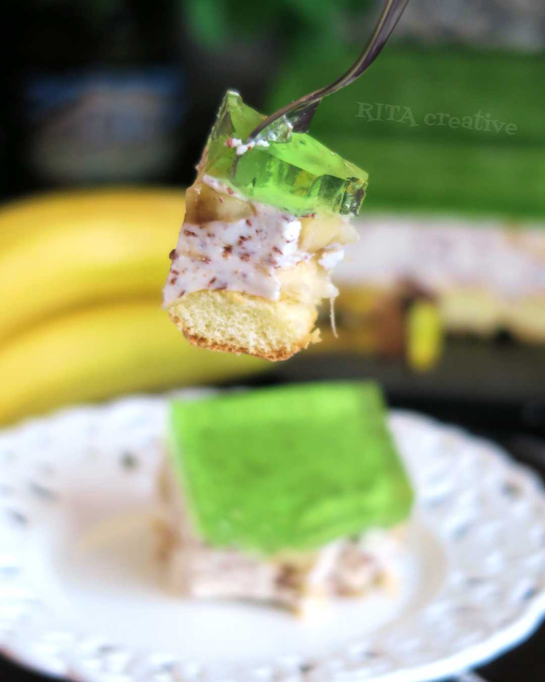 Ciasto z bananami bez pieczenia Ciasto z bananami i galaretką bez pieczenia