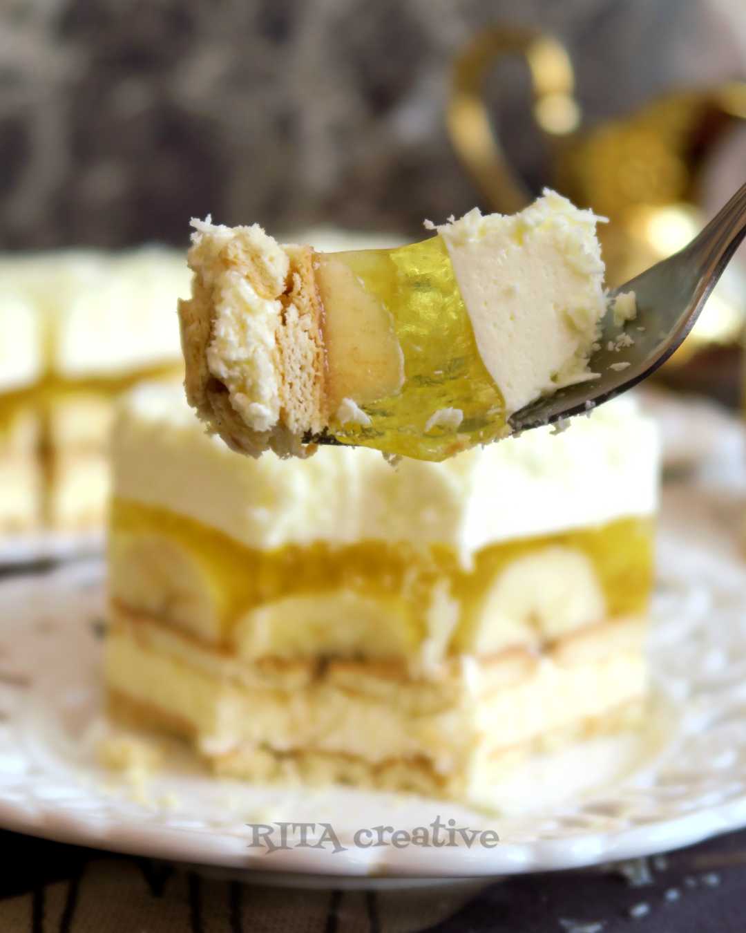 ciasto kokosowe z bananami i galaretką ciasto kokosowe z bananami