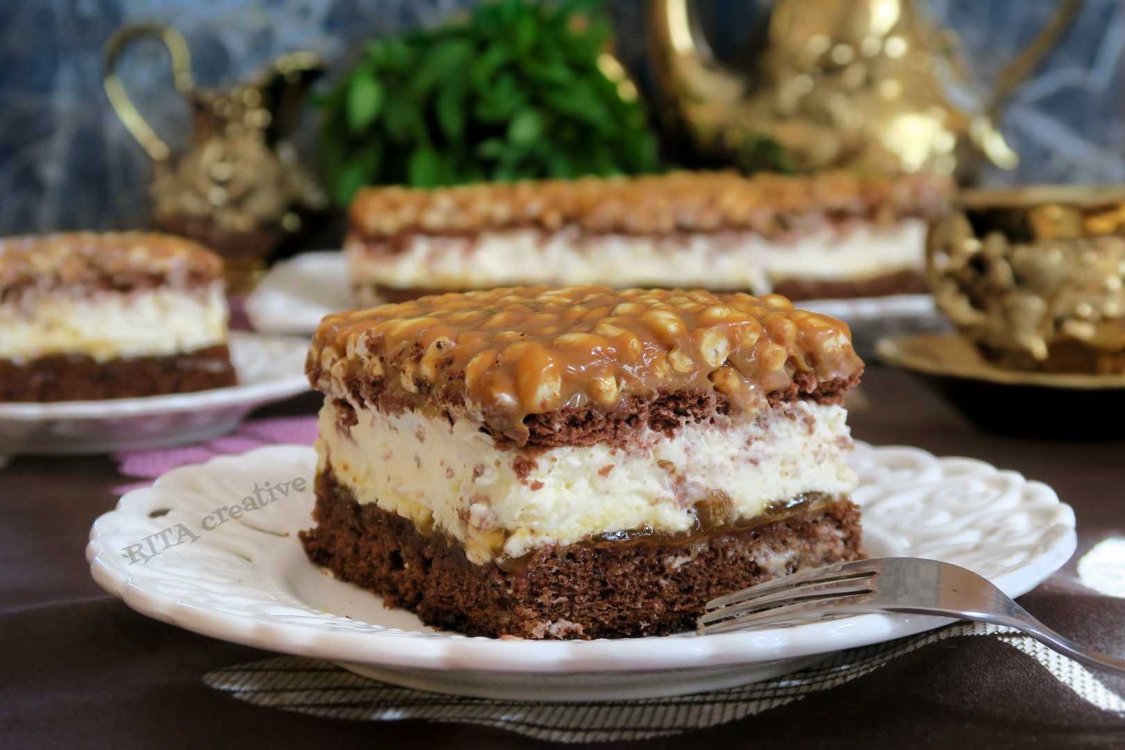 ciasto z ryżem preparowanym i karmelem