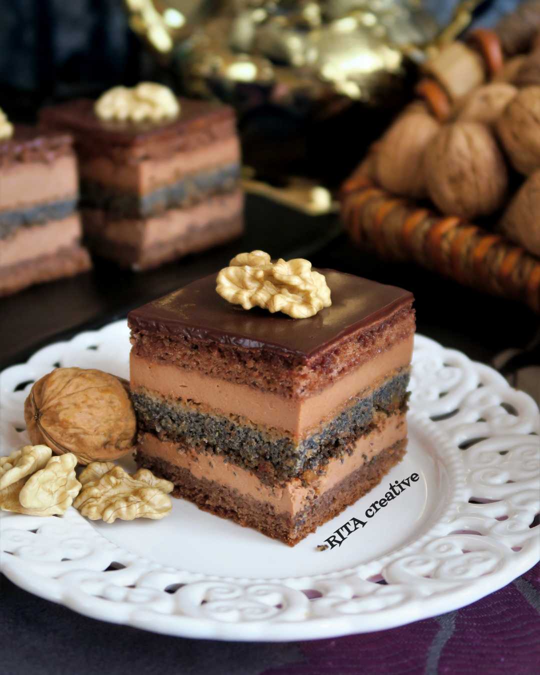 Euforia czekoladowo makowa Ciasto z makiem i orzechami