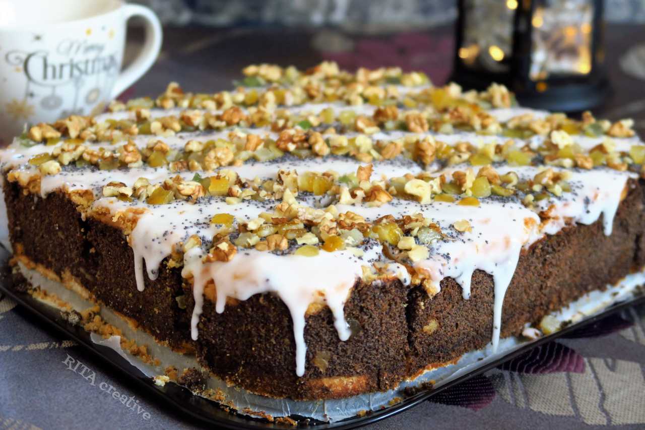 makowiec świąteczny na kruchym spodzie