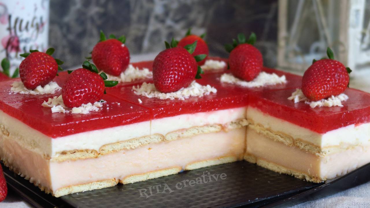 Budyniowiec truskawkowy bez pieczenia truskawkowy budyniowiec bez pieczenia