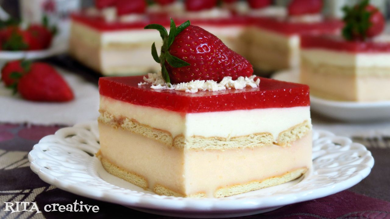 budyniowiec truskawkowy bez pieczenia truskawkowy budyniowiec