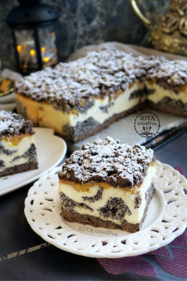 Seromakowiec Sernik królewski z brzoskwiniami