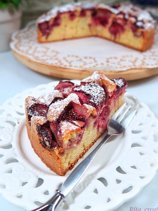 Placek z Truskawkami idealny na Walentynki lub Dzień Matki